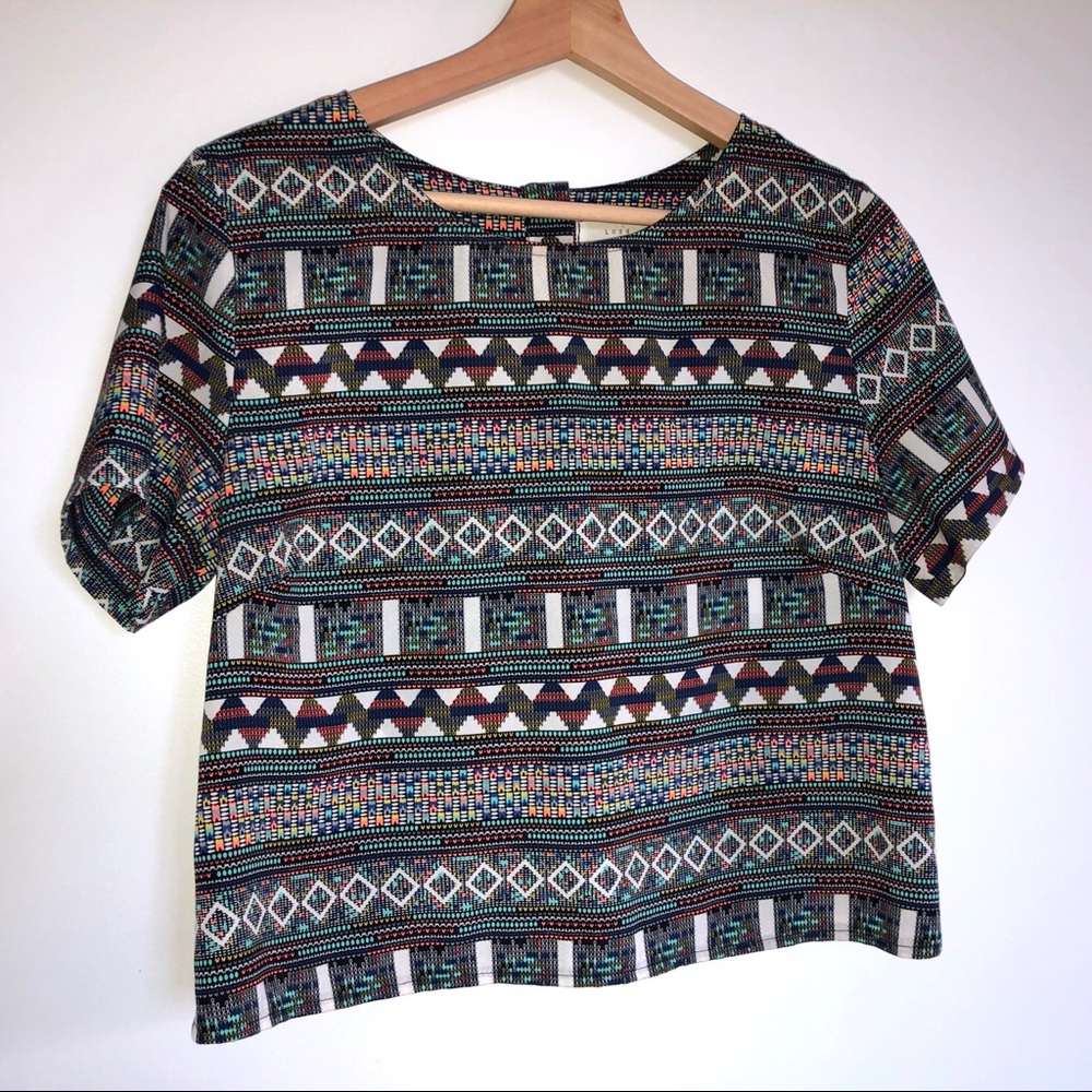 Geometric Tribal Shirt w/ Back Cuts